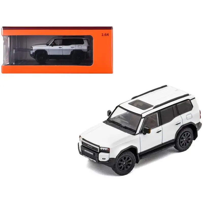 Toyota Land Cruiser Prado 250 White Metallic 1/64 Diecast Model Car by GCD