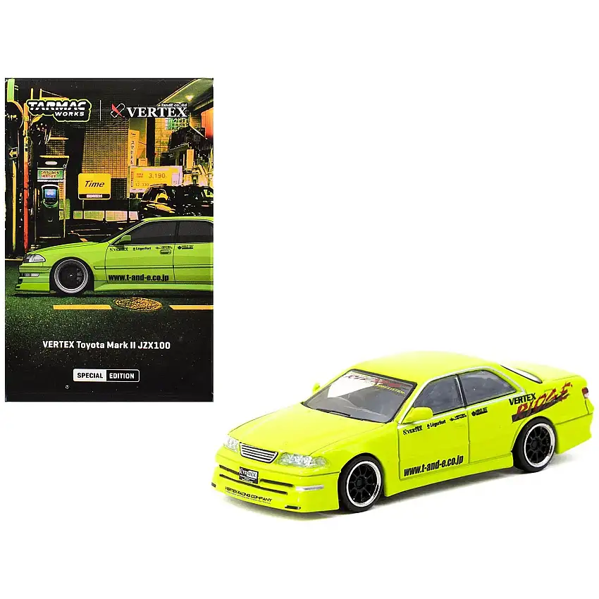 Toyota Vertex Mark II JZX100 RHD (Right Hand Drive) "Tokyo Auto Salon 2025 Special Edition" Light Green "Global64" Series 1/64 Diecast Model by Tarmac Works
