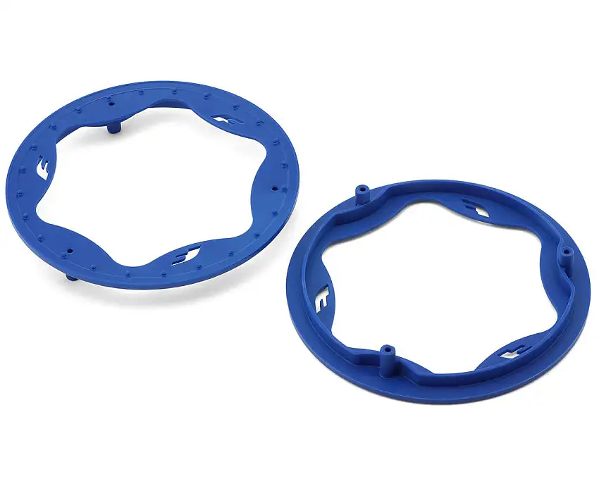 Traxxas Funco Pro Scale Sand Car 4.3" Rear Wheel Beadlock Rings (Blue) (2)