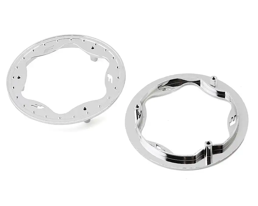 Traxxas Funco Pro Scale Sand Car 3.5" Front Wheel Beadlock Rings (Chrome) (2)