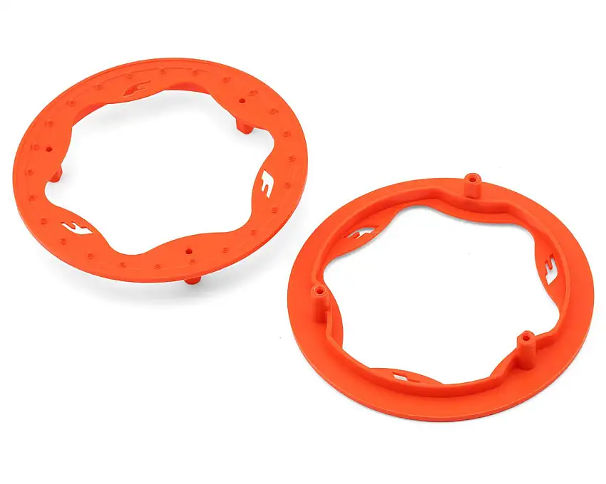 Traxxas Funco Pro Scale Sand Car 3.5" Front Wheel Beadlock Rings (Orange) (2)