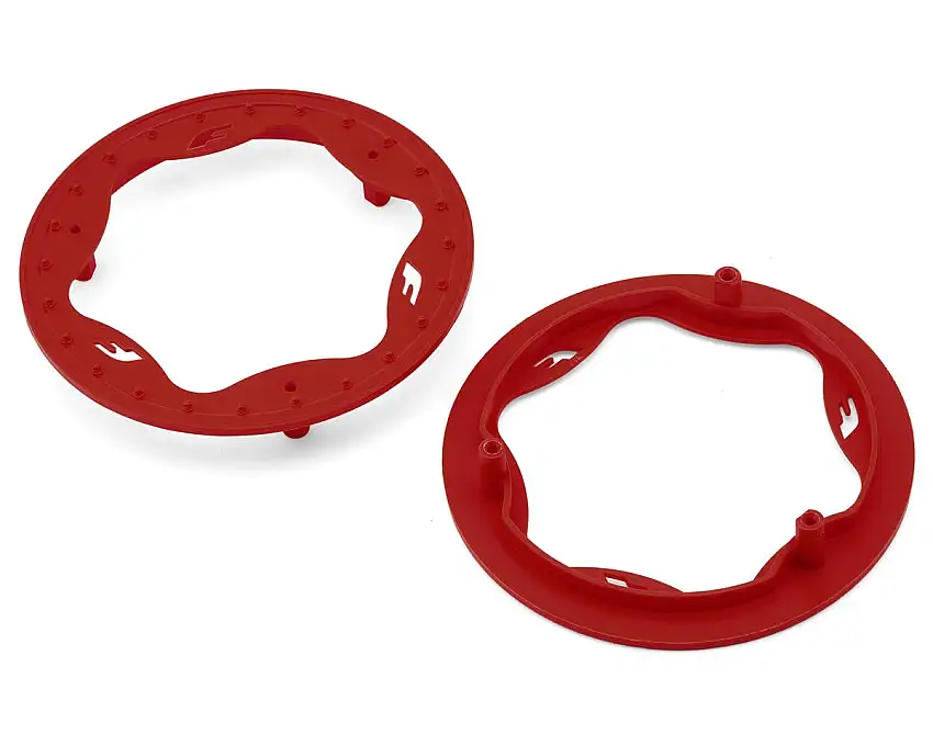 Traxxas Funco Pro Scale Sand Car 3.5" Front Wheel Beadlock Rings (Red) (2)