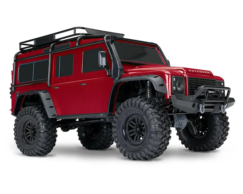 Traxxas TRX-4 1/10 Scale & Trail Rock Crawler w/Land Rover Defender Body (Red) w/XL-5 ESC & TQi 2.4GHz Radio