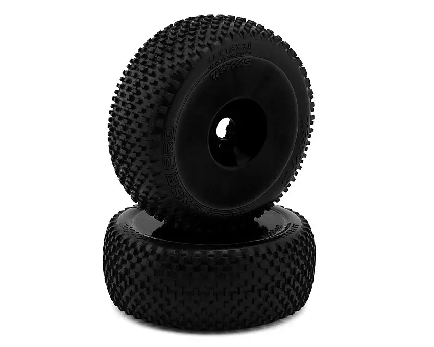 Traxxas Jato® 4x4 Response Pro Pre-Mounted Tires w/Dish Wheels (Black) (2)