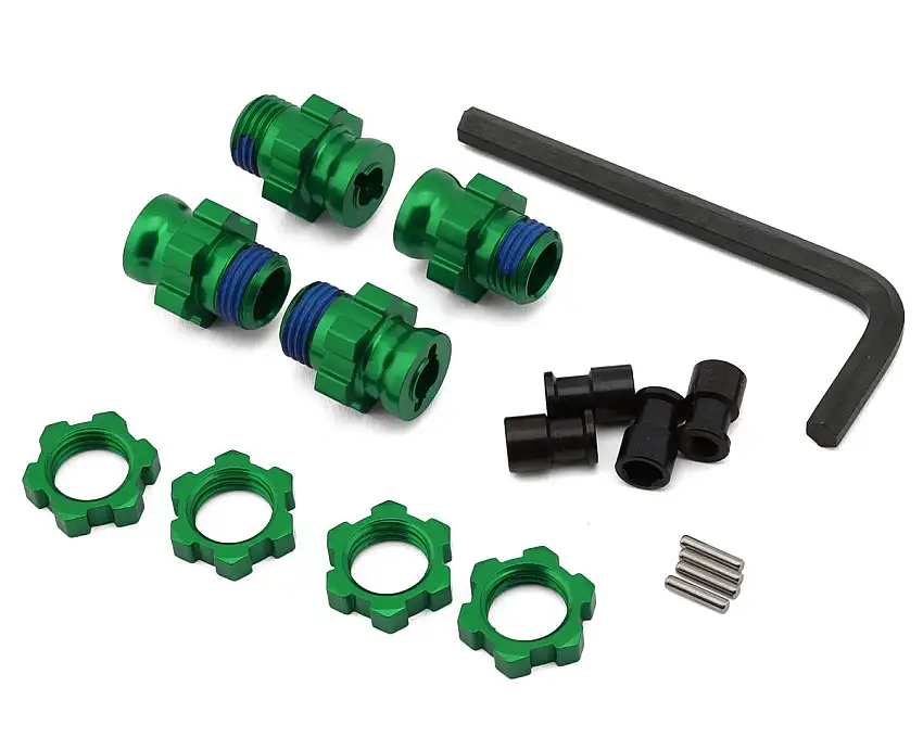 Traxxas 17mm Aluminum Splined Wheel Hub Hex Set (Green) (4)