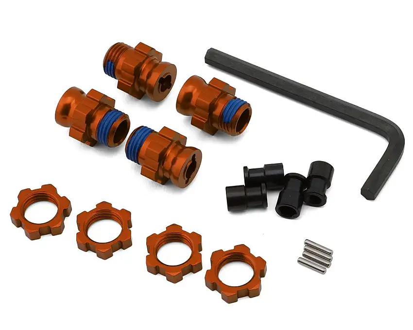 Traxxas 17mm Aluminum Splined Wheel Hub Hex Set (Orange) (4)