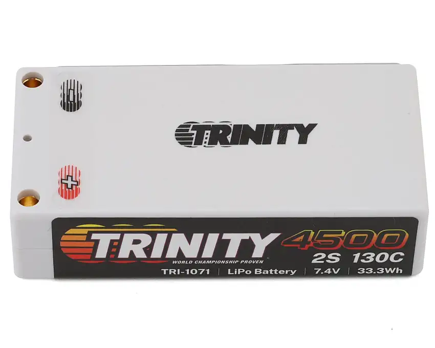 Trinity V2 2S Shorty 130C Shorty LiPo Battery (7.6V/4500mAh) w/5mm Bullets