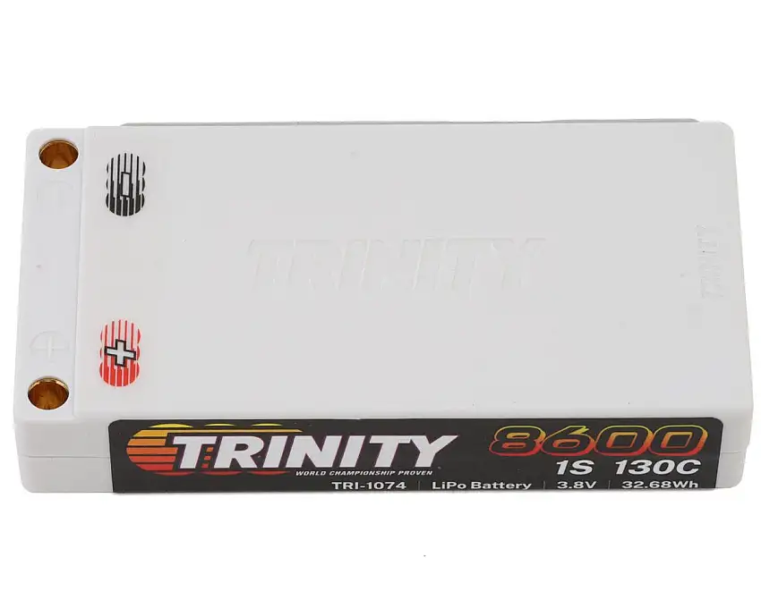 Trinity V2 1S 130C Shorty LiPo Battery (3.8V/8600mAh) w/5mm Bullets