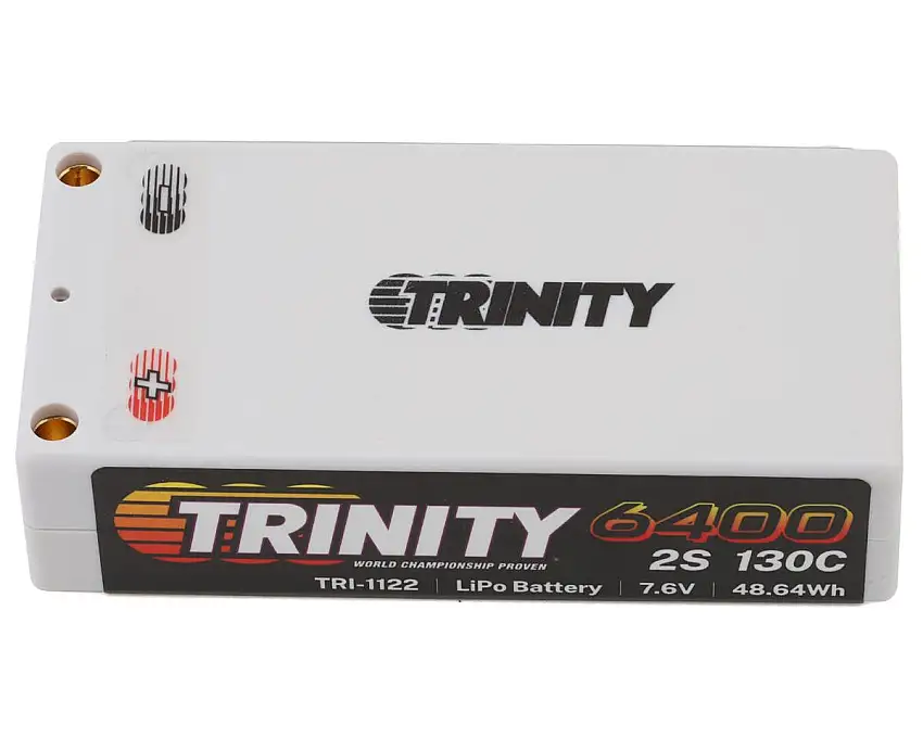 Trinity V2 2S 130C Shorty LiPo Battery (7.6V/6400mAh) w/5mm Bullets