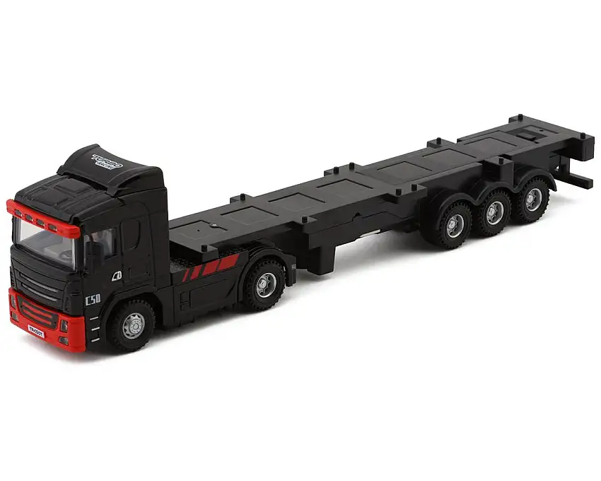 Turbo Racing C-50 1/76 RTR Electric 4WD Micro Semi Truck (Black) w/10ch 2.4GHz Radio & Battery