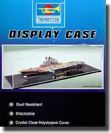 TSM-9801 Trumpeter Scale Models Showcase for 1/700 Ships (19.6"L x 5.8"W x 4.5"H) Black Base