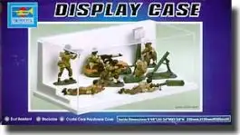 TSM-9810 Trumpeter Scale Models Step Display Showcase for 1/64 Autos, 1/32 Figures & 1/87 Tanks (9"L x 4.75"W x 3.4"H) Black Base