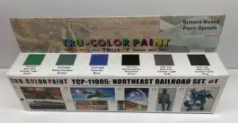 TUP-11005 Tru-Color Paint Solvent-Based Northeast Railroad Set #1 (6 Colors) 1oz Bottles (D)