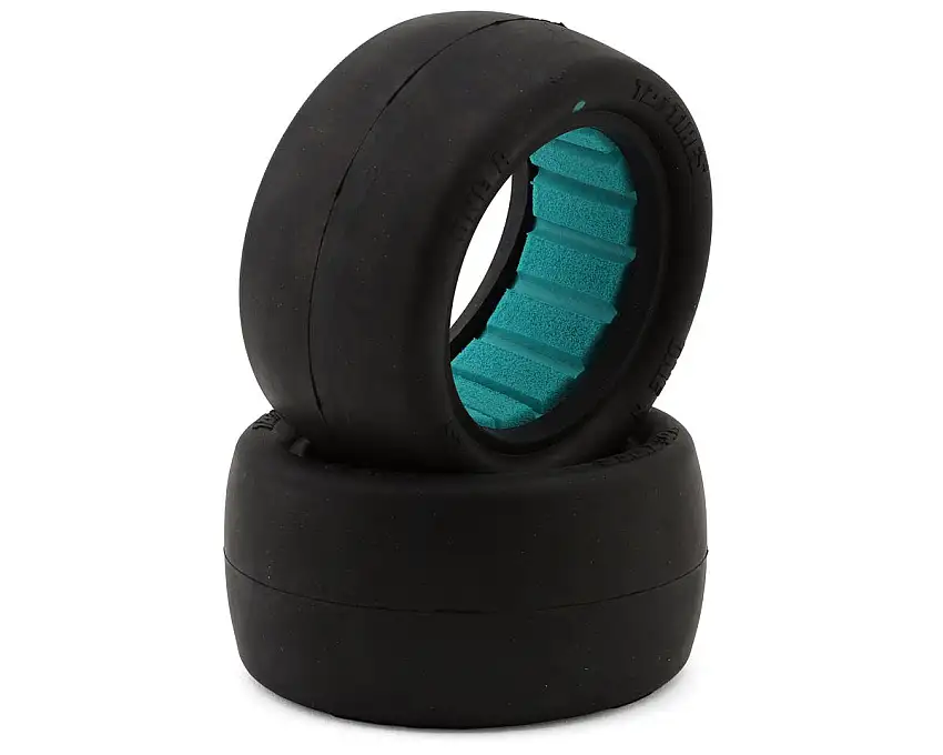 TZO Tires One 2.2" Rear 1/10 Slick Buggy Tire (2) (Teal) w/Foam Inserts