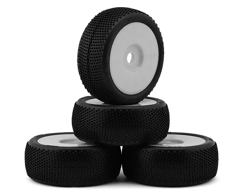 TZO Tires 200 1/8 Buggy Pre-Glued Tire Set (White) (4) (Super Soft)