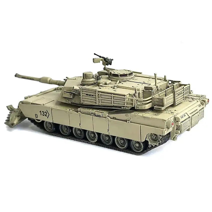 United States M1A2 SEP (System Enhancement Package) Abrams Tank with Mine Plow (Travel Mode) #132 "Absolute Death United States Army" Desert Sand "NEO Dragon Armor" Series 1/72 Plastic Model by Dragon Models