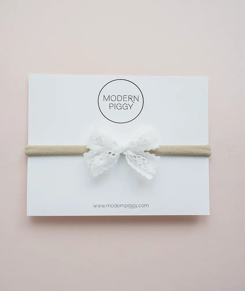 White Lace | Ribbon Bow
