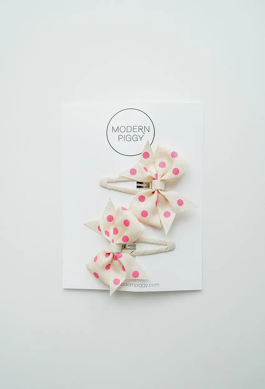 Pink Polka Dot | Snap Clip Set
