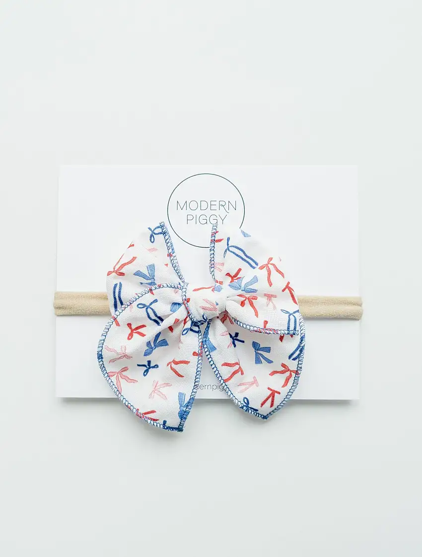 Red White And Bow | Petite Party Bow