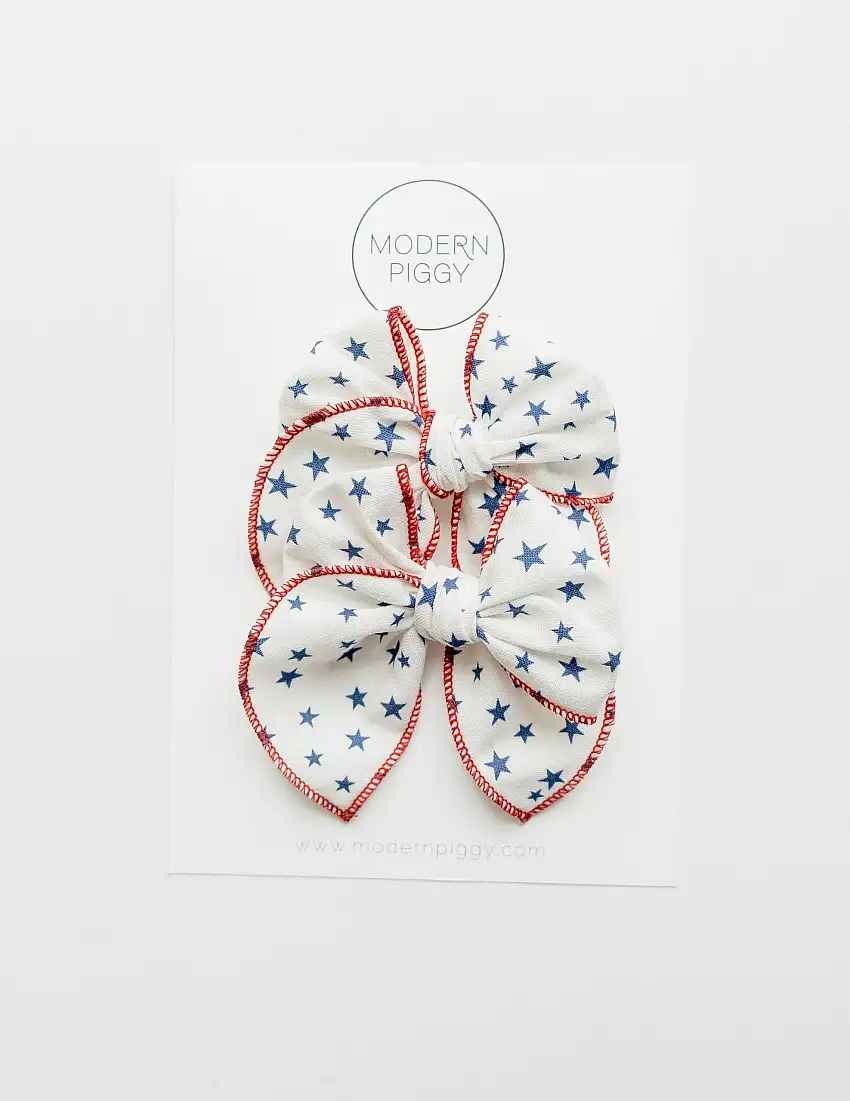 All American | Pigtail Set - Petite Party Bow