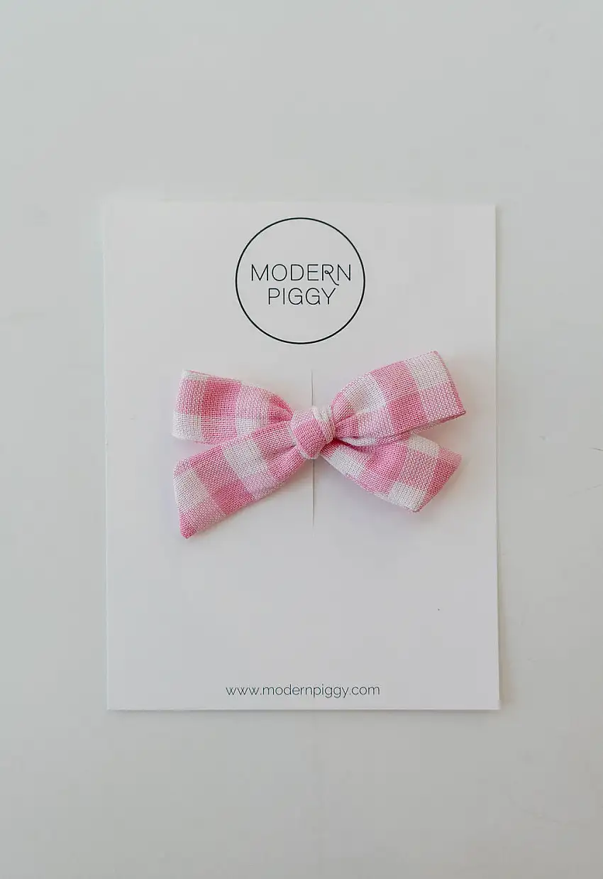 Rosy Gingham | Hand-tied Bow