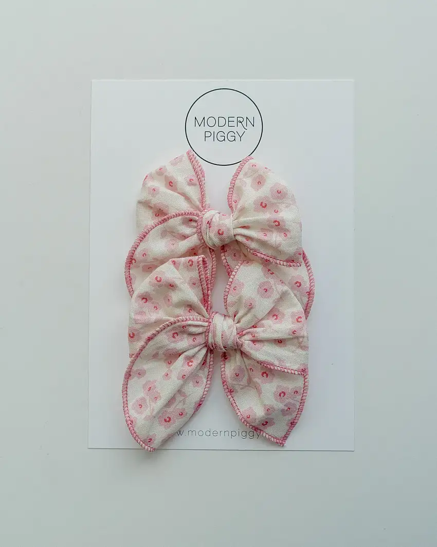 Pink Daisy | Pigtail Set - Petite Party Bow