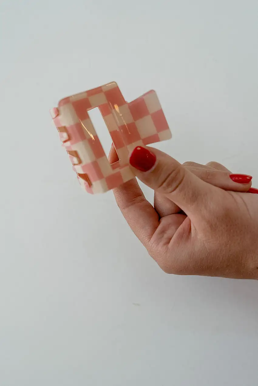 Sunny Check- Pink | Claw Clip