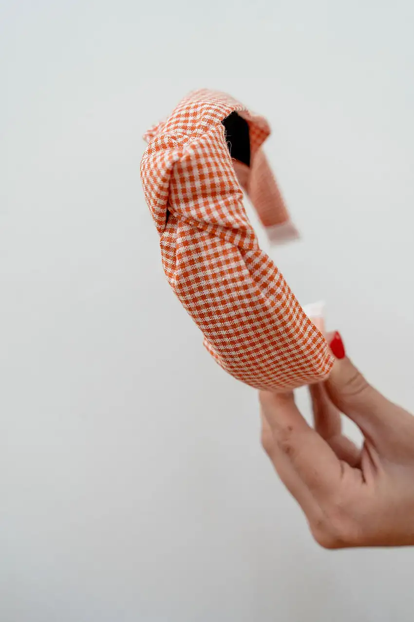 Citrus Check | Knotted Headband