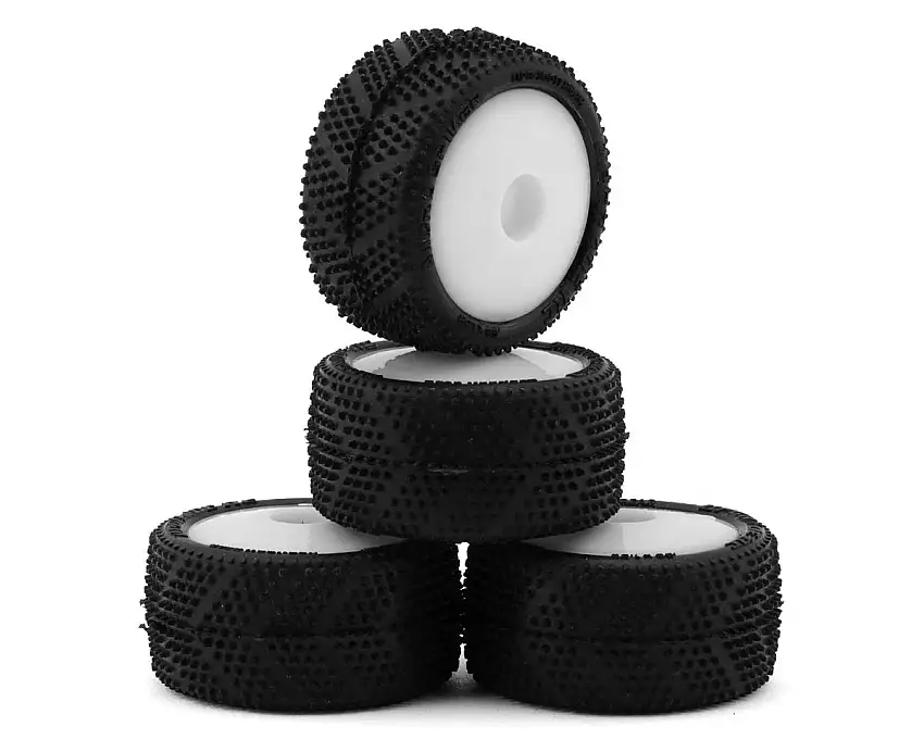 UpGrade RC Micro Spiker Pre-Mounted Carpet Tires for Losi® Micro-T (White) (4)