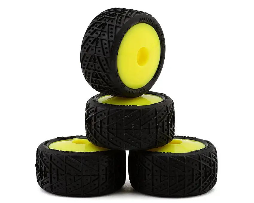 UpGrade RC Clay Bar Pre-Mounted Clay Tires for Losi® Micro-T (Yellow) (4)