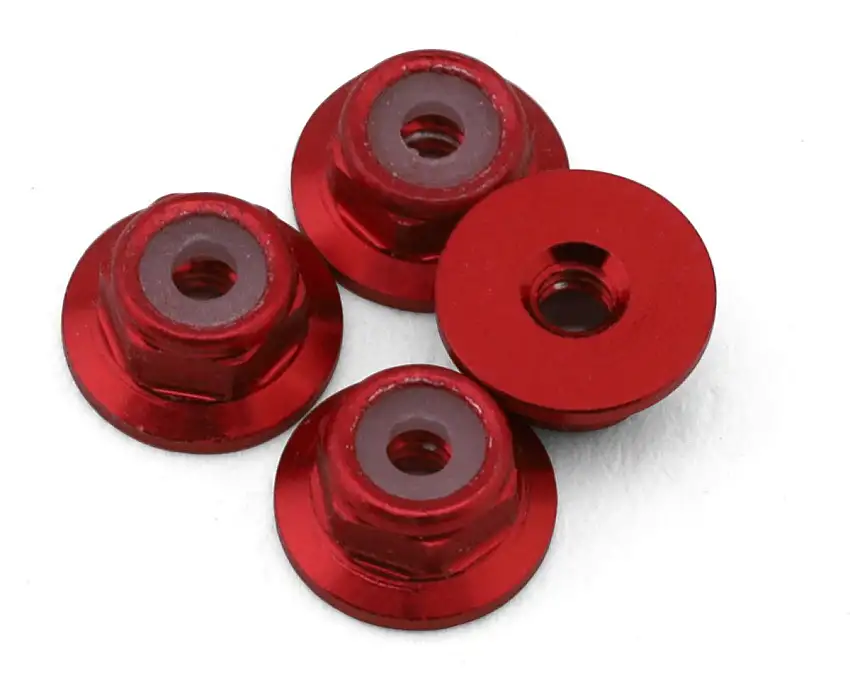 UpGrade RC Aluminum 2mm Wheel Lock Nuts for Losi® Micro-B™ & Micro-T™ (Red) (4)