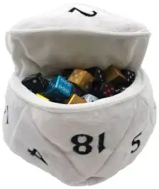 UPI15756 Ultra Pro D20 Plush Dice Bag - White