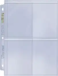 UPI15848 Ultra Pro 4-Pocket Secure Platinum Page for Toploaders Display (100)