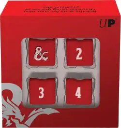 UPI18397 Ultra Pro Dungeons & Dragons RPG: Heavy Metal Red and White D6 Dice Set