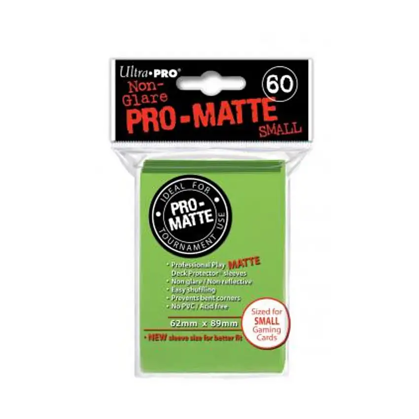 Pro-Matte Non-Glare Card Sleeves - Lime Green, Undersized (10 Packs of 60)