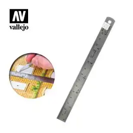VALT15003 Acrylicos Vallejo, S.L. Steel Rule (150 mm.)