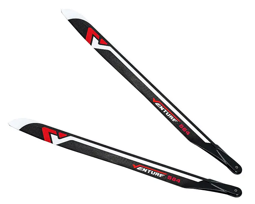 Venture Blades 564mm Premium Carbon Fiber Main Blades (Red) (2)