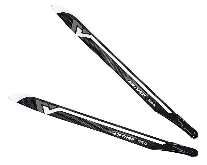 Venture Blades 564mm Premium Carbon Fiber Main Blades (Silver) (2)