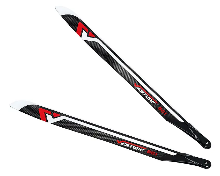 Venture Blades 601mm Premium Carbon Fiber Main Blades (Red) (2)