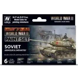 VJP70202 Acrylicos Vallejo Model Color: WWII: Set: Soviet Armour & Infantry