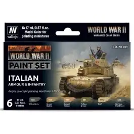 VJP70209 Acrylicos Vallejo Model Color: WWII: Set: Italian Armour & Infantry