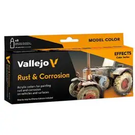 VJP70262 Vallejo Model Color: Effects: Rust & Steel (9) +2 Brushes (new edition)