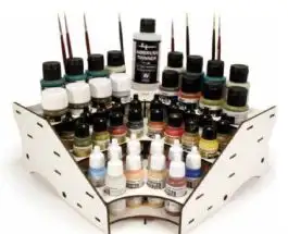 VLJ-26008 Vallejo Corner Module Paint Display Stand (Holds 45 bottles & brushes)