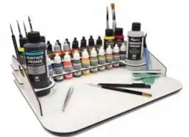 VLJ-26011 Vallejo Module Paint Display Stand & Small Workstation (Holds 30 bottles & brushes)