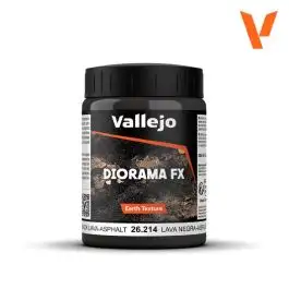 VLJ-26214 Vallejo 200ml Bottle Black Lava-Asphalt Earth Diorama FX