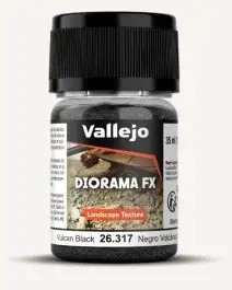 VLJ-26317 Vallejo 35ml Bottle Vulcan Black 0.1-2mm Landscape Diorama FX