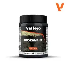 VLJ-26812 Vallejo 200ml Bottle Black Thick Mud Diorama FX