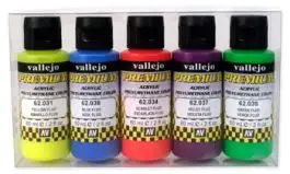 VLJ-62102 Vallejo 60ml Bottle Fluorescent Premium Paint Set (5 Colors)