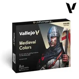 VLJ-70142 Vallejo 18ml Bottle Medieval Model Color Paint Set (16 Colors)