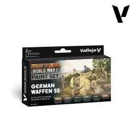 VLJ-70207 Vallejo 18ml Bottle WWII German Waffen SS Wargames Model Color Paint Set (6 Colors)